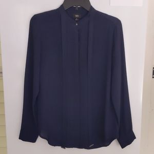 Mossimo navy tie front shirt, size S